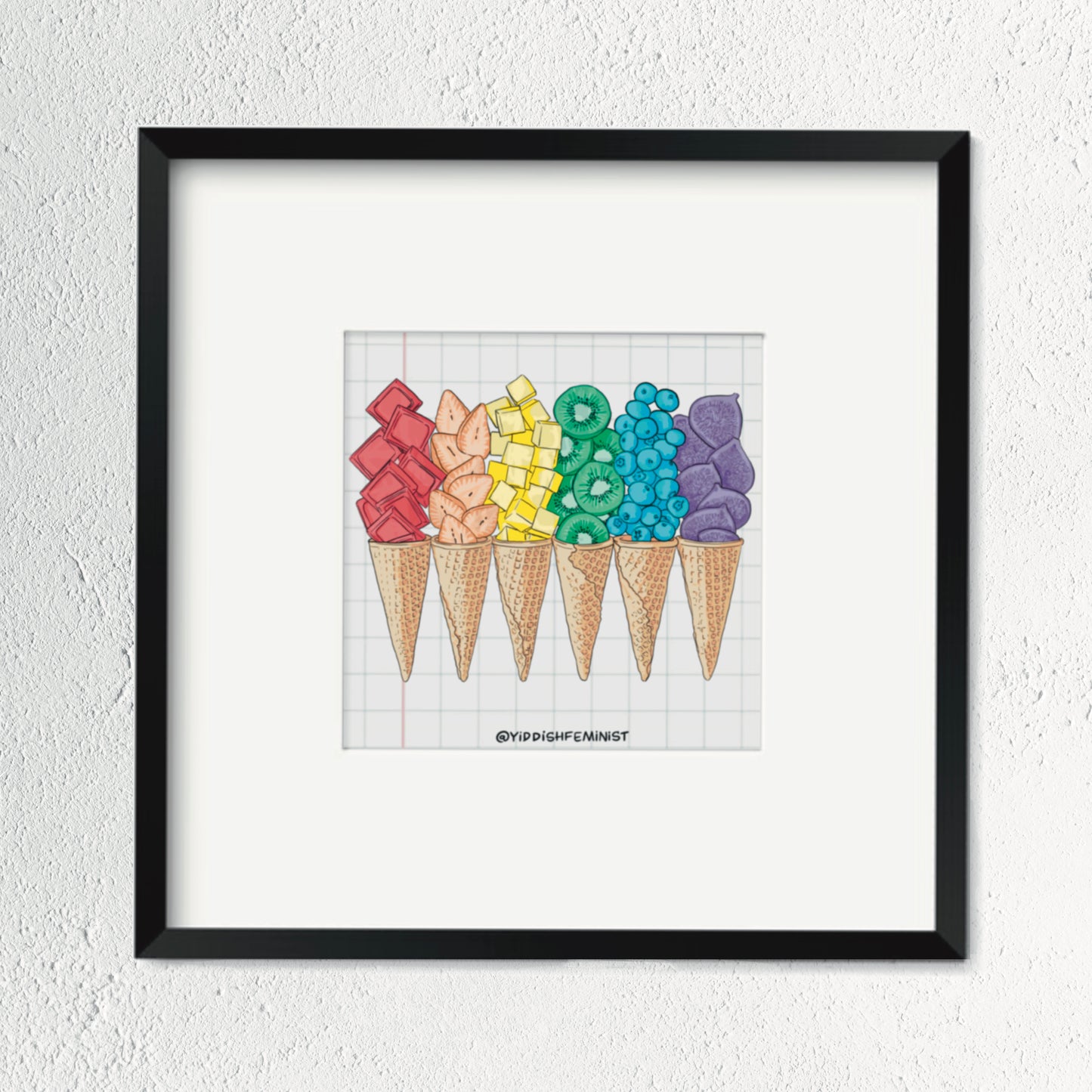 Queer Ice-Cream - Printed Art by Yiddish Feminist